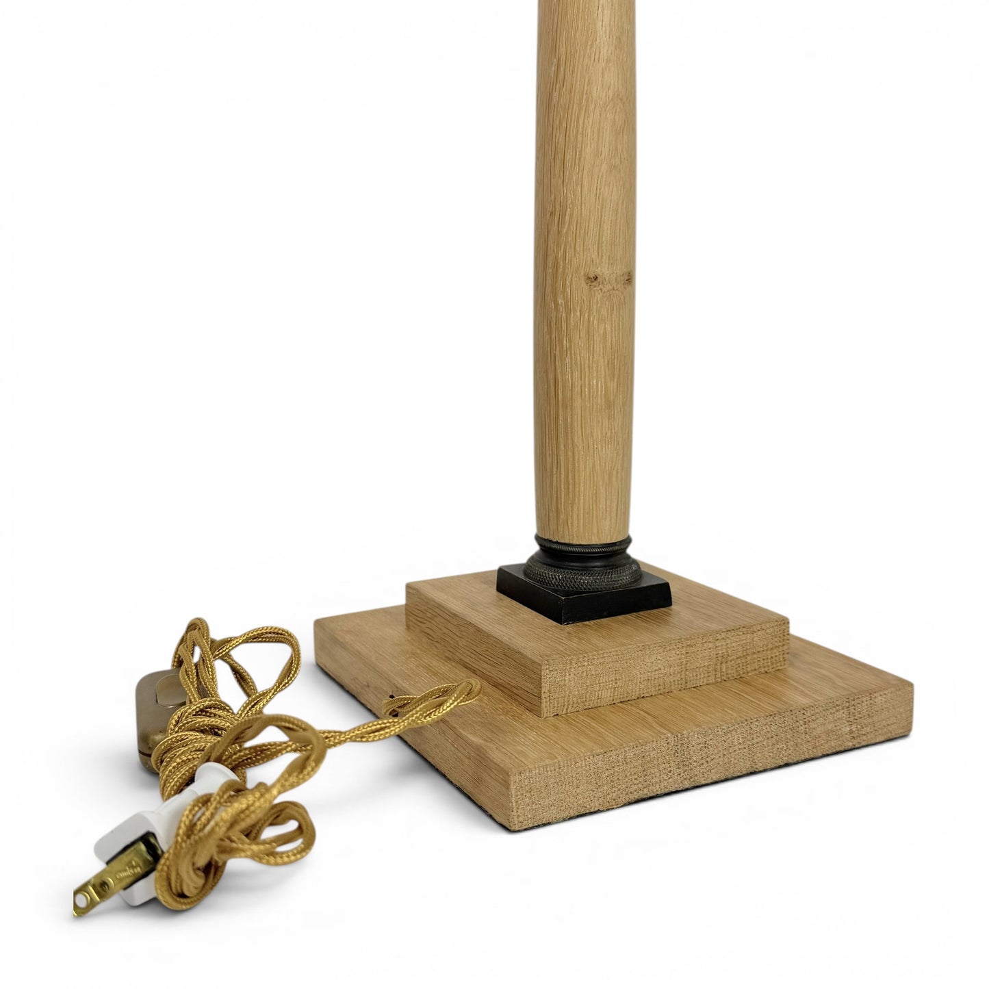 Pair of Oak Candlestick Lamps