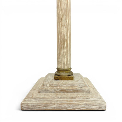 Pair of Cerused Oak Candlestick Lamps