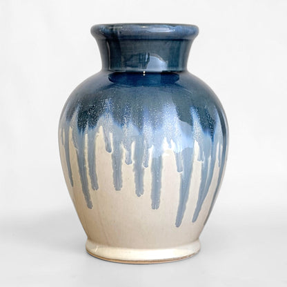 Blue & White Drip Glazed Vase
