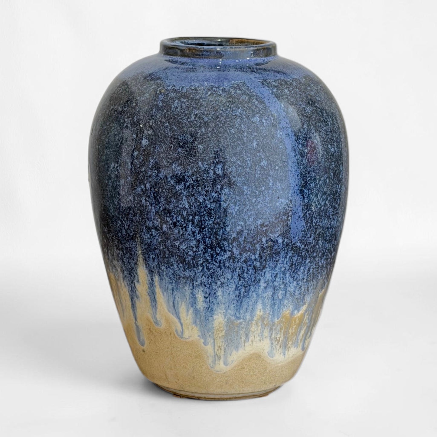 Handmade Blue and Beige Vase