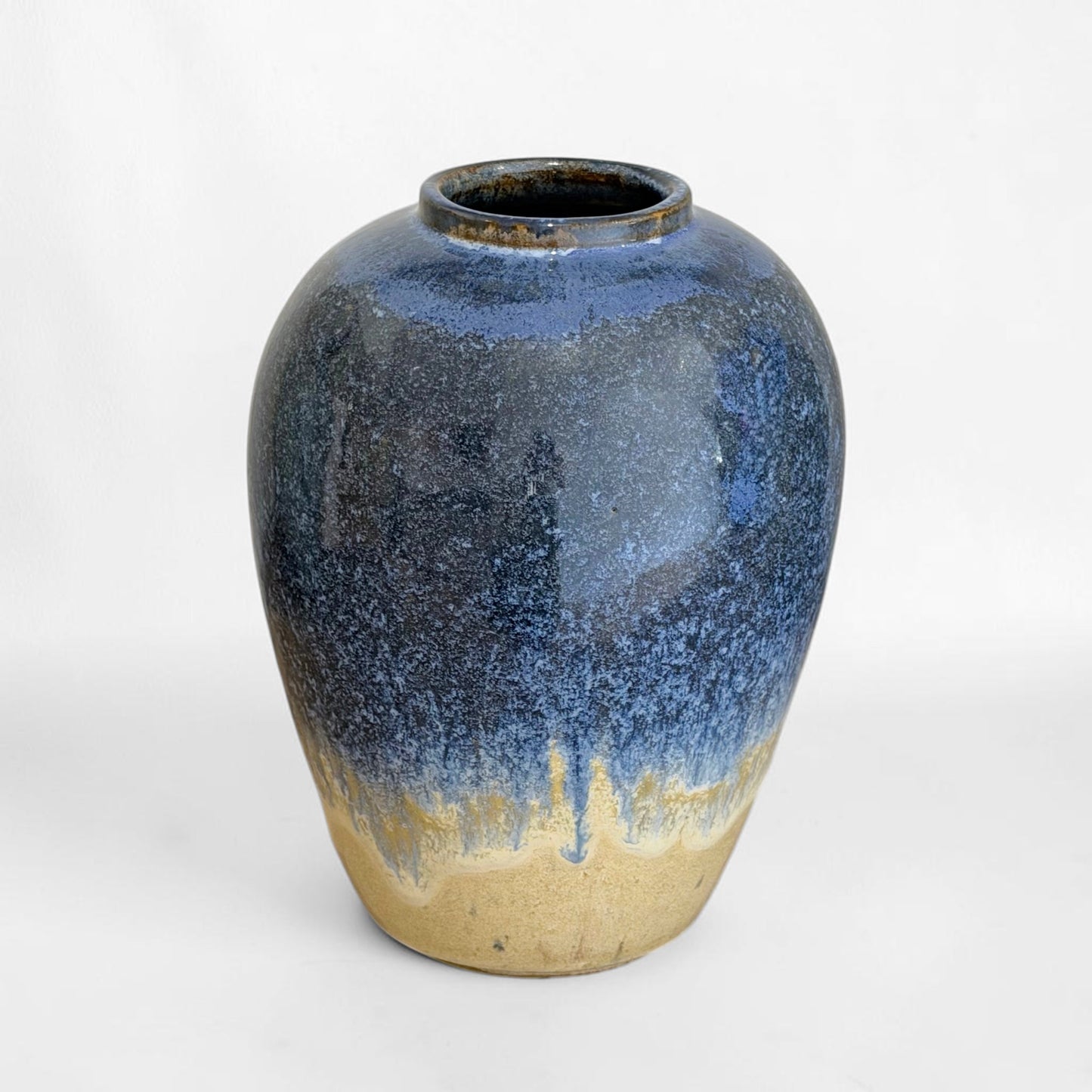 Handmade Blue and Beige Vase