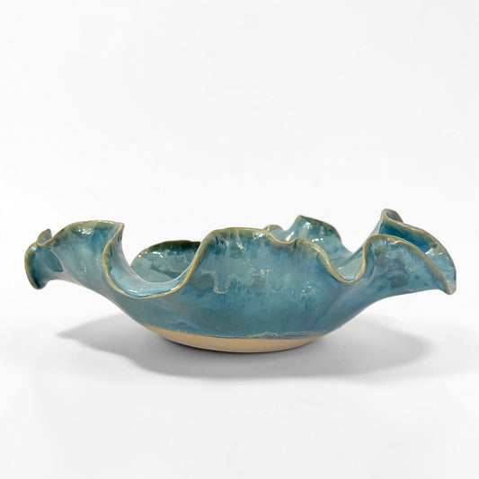 Handmade Blue Glazed Art Pottery Bowl