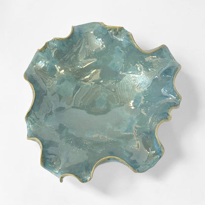 Handmade Blue Glazed Art Pottery Bowl