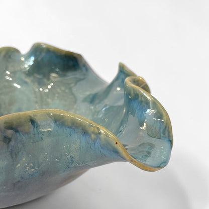 Handmade Blue Glazed Art Pottery Bowl