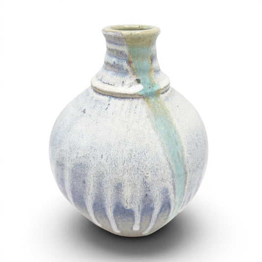 Handmade Drip Glazed Stoneware Vase