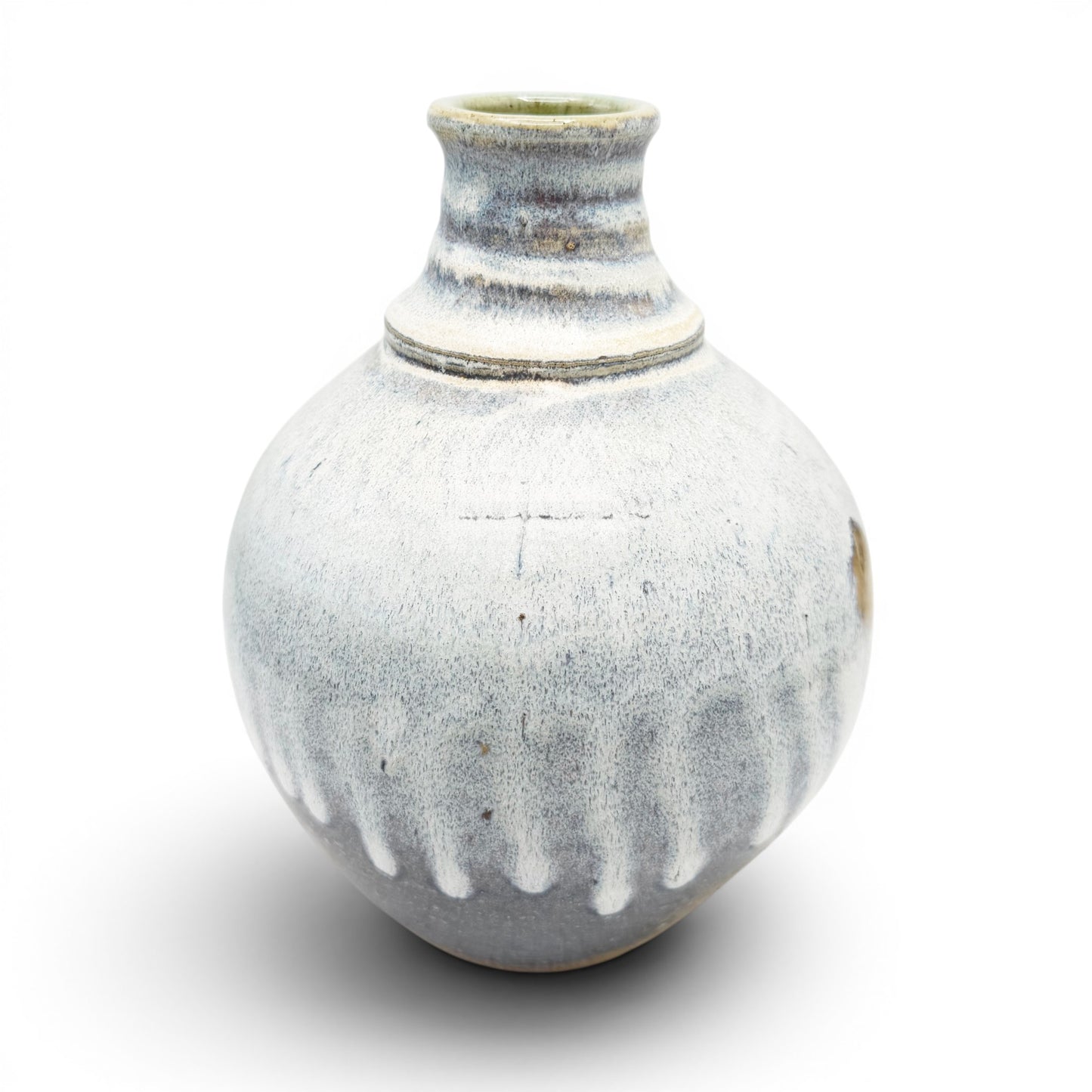 Handmade Drip Glazed Stoneware Vase
