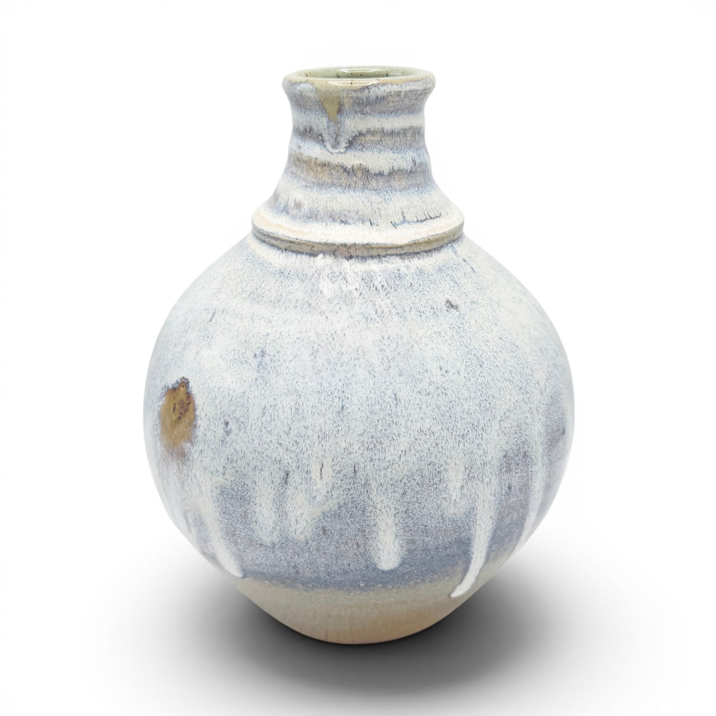 Handmade Drip Glazed Stoneware Vase