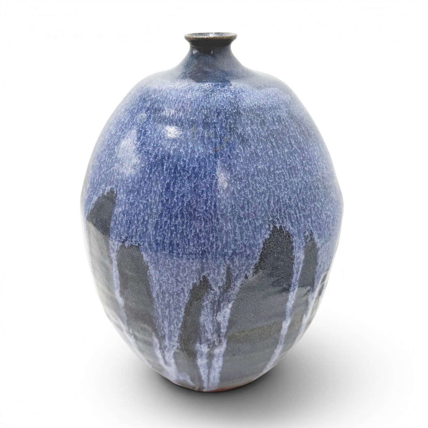Handmade Blue Drip Glazed Vase