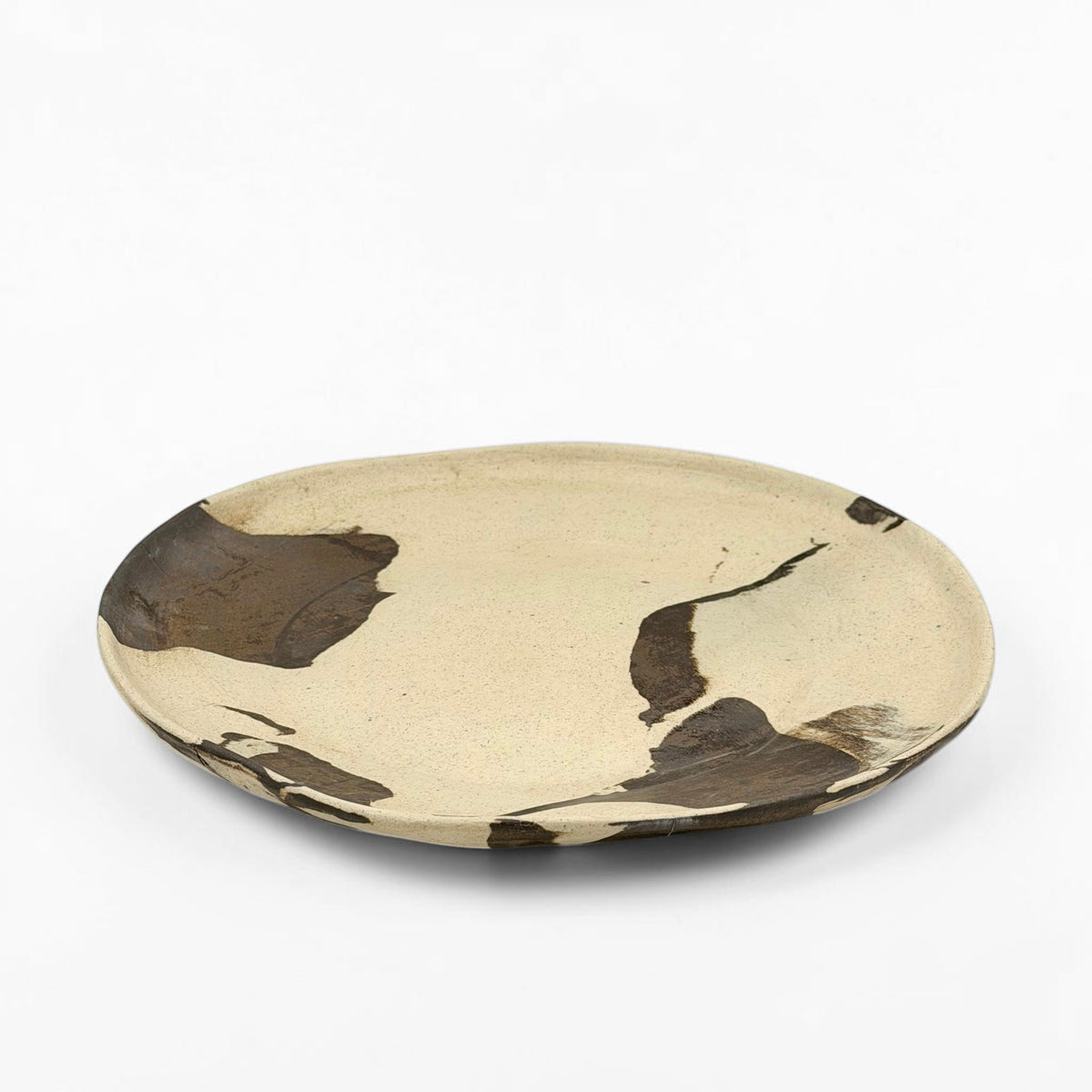 Brown and Beige Ceramic Plate