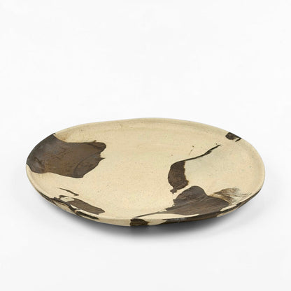 Brown and Beige Ceramic Plate