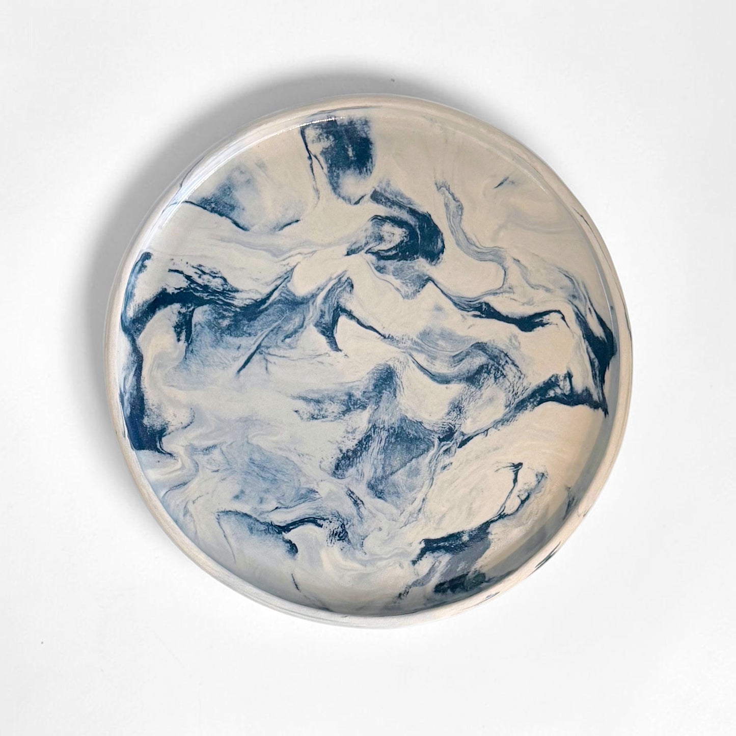 Gray and Blue Marbleized Plate