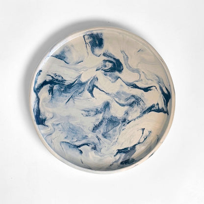 Gray and Blue Marbleized Plate