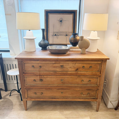 Three-Drawer Bleached Walnut Commode