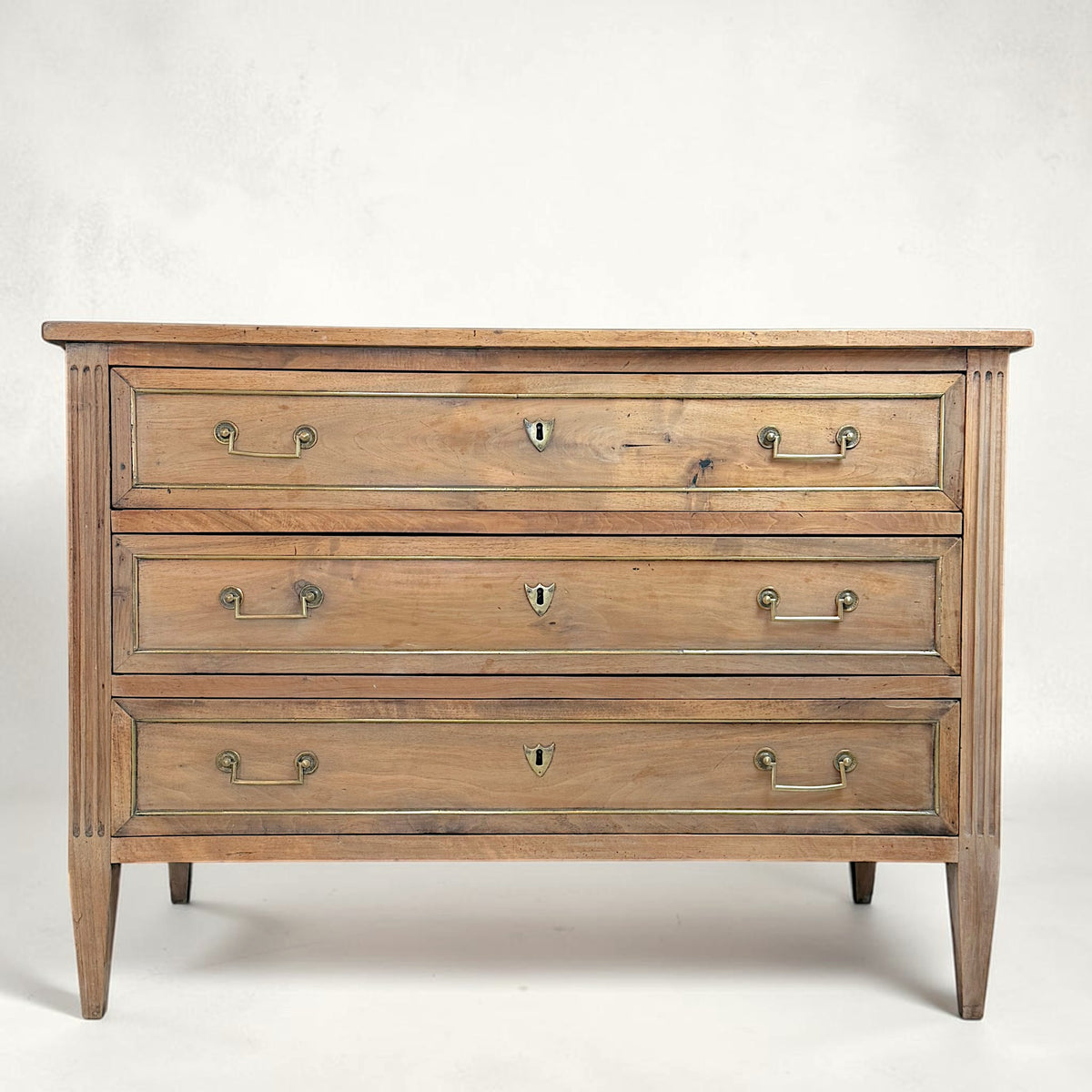 Three-Drawer Bleached Walnut Commode