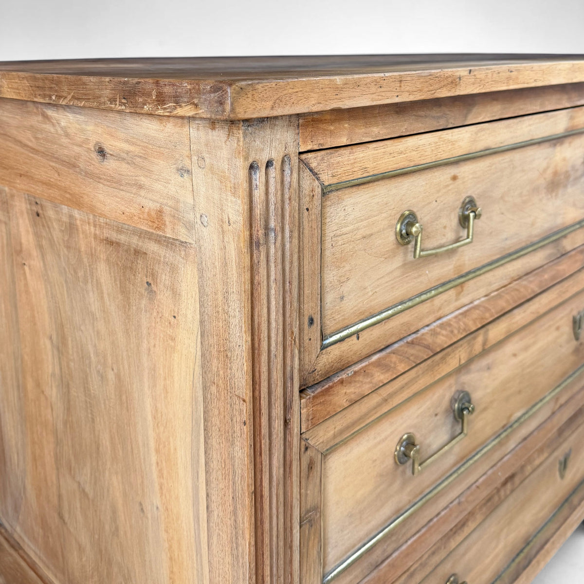 Three-Drawer Bleached Walnut Commode