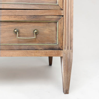 Three-Drawer Bleached Walnut Commode