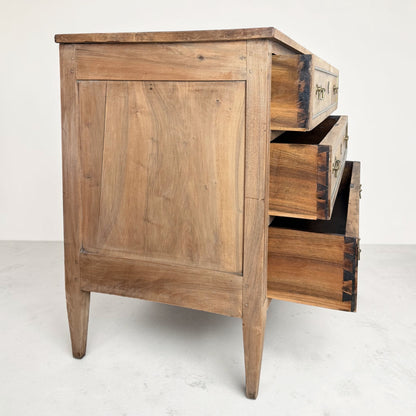 Three-Drawer Bleached Walnut Commode