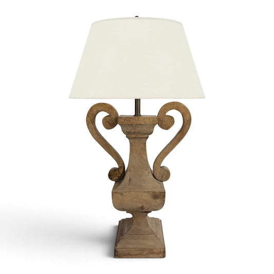 Urn Form Wood Table Lamp, 1970s