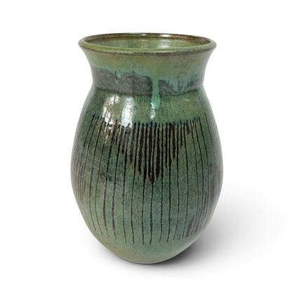 French Green Ceramic Vase circa 1960