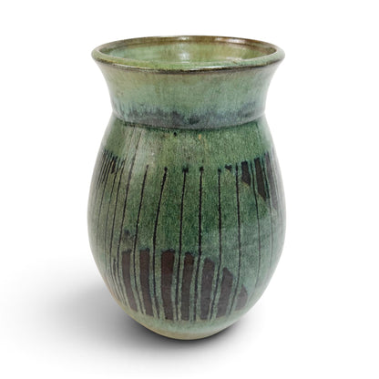 French Green Ceramic Vase circa 1960