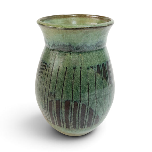 French Green Ceramic Vase circa 1960