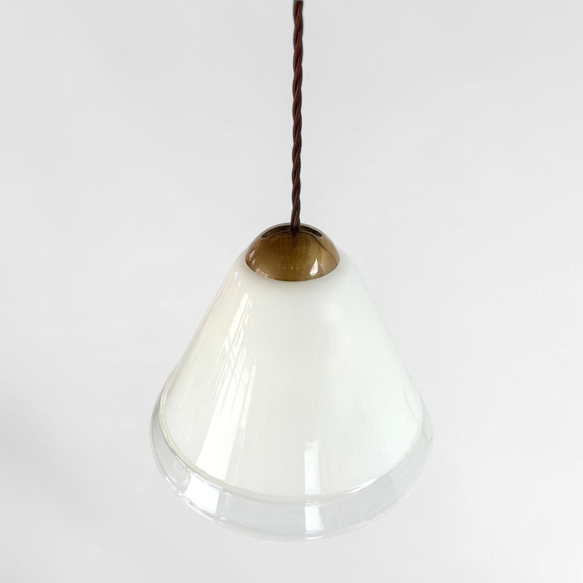 Pair of Opaline Murano Glass Pendant Lights