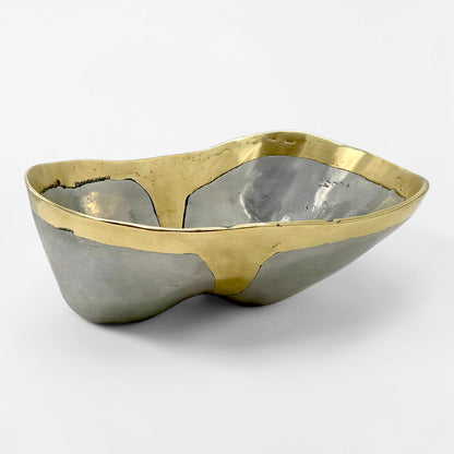 Oval Brass and Aluminum Bowl