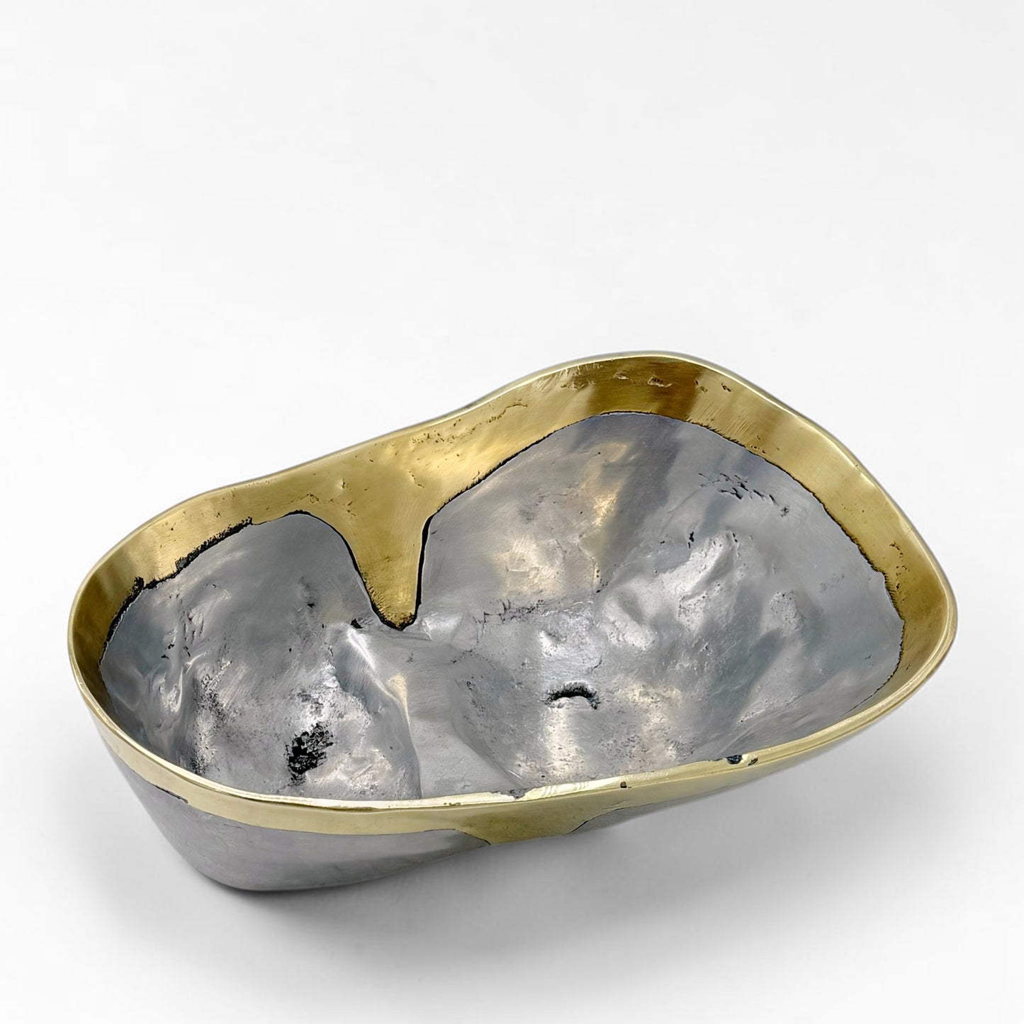Oval Brass and Aluminum Bowl