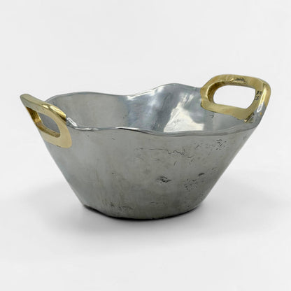 Brutalist Brass and Aluminum Bowl