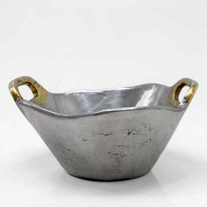 Brutalist Brass and Aluminum Bowl