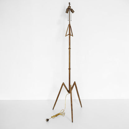 Gilt Iron Arrow Form Standing Lamp