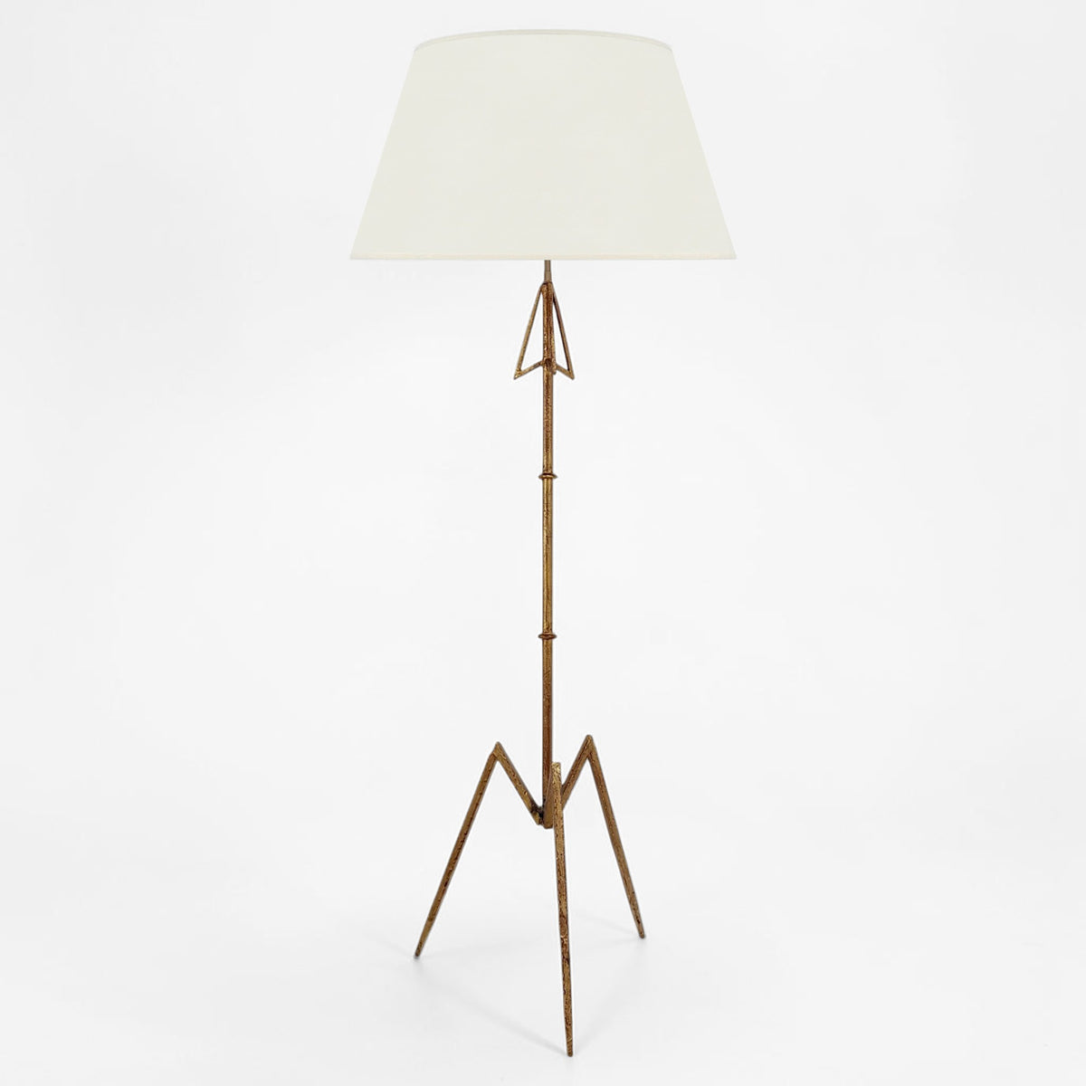 Gilt Iron Arrow Form Standing Lamp