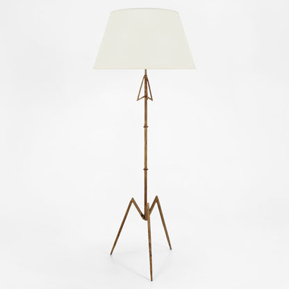 Gilt Iron Arrow Form Standing Lamp