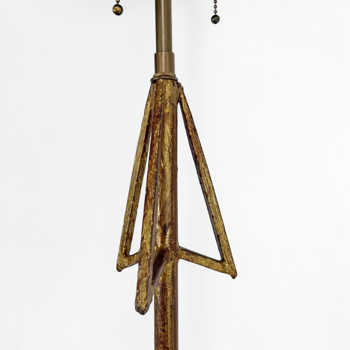Gilt Iron Arrow Form Standing Lamp