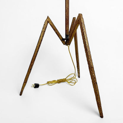 Gilt Iron Arrow Form Standing Lamp