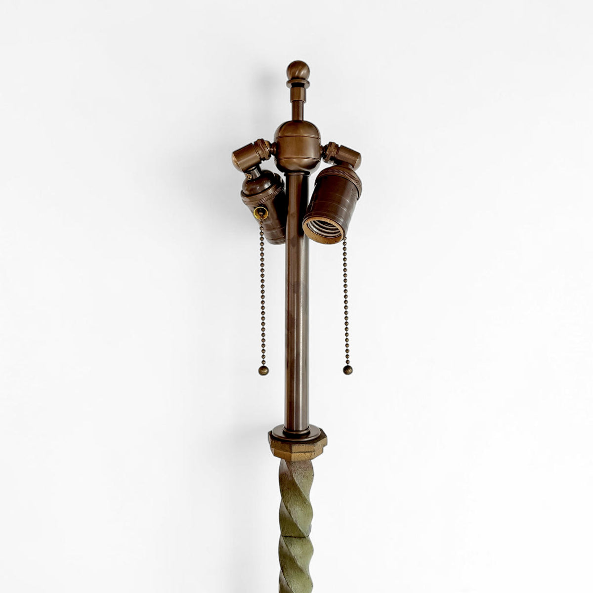 Green Iron Twisted Standing Lamp