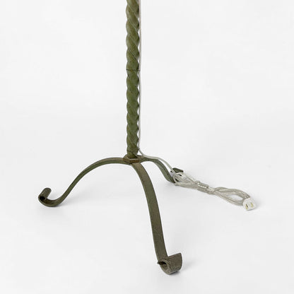 Green Iron Twisted Standing Lamp