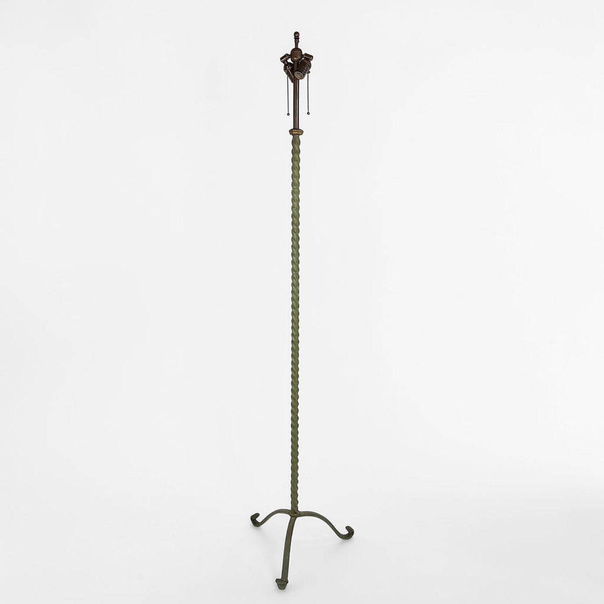 Green Iron Twisted Standing Lamp