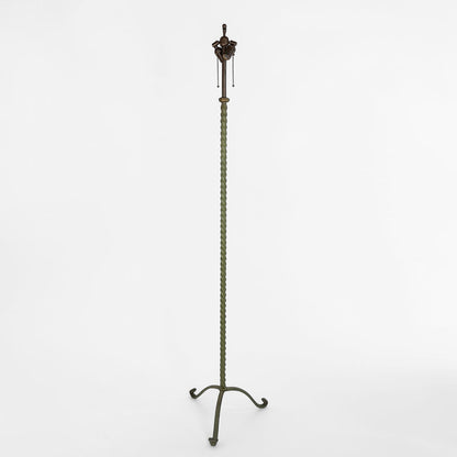 Green Iron Twisted Standing Lamp