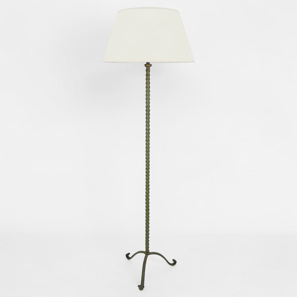 Green Iron Twisted Standing Lamp
