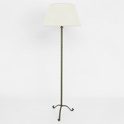 Green Iron Twisted Standing Lamp