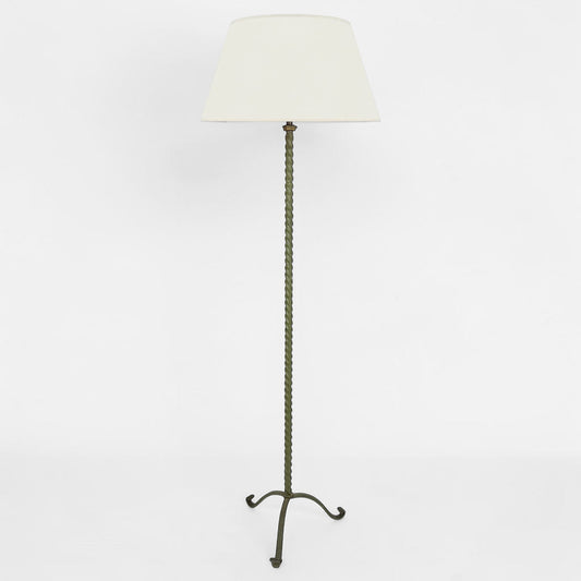 Green Iron Twisted Standing Lamp