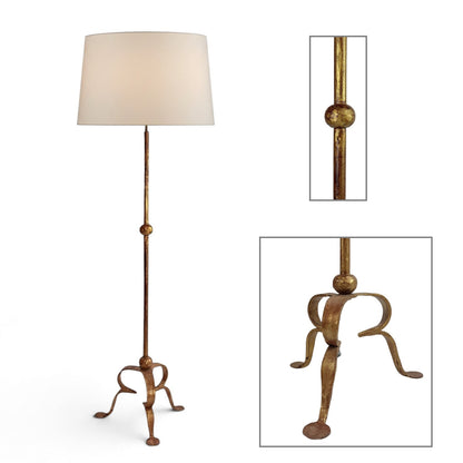 Mid Century Spanish Gilt Iron Standing Lamp