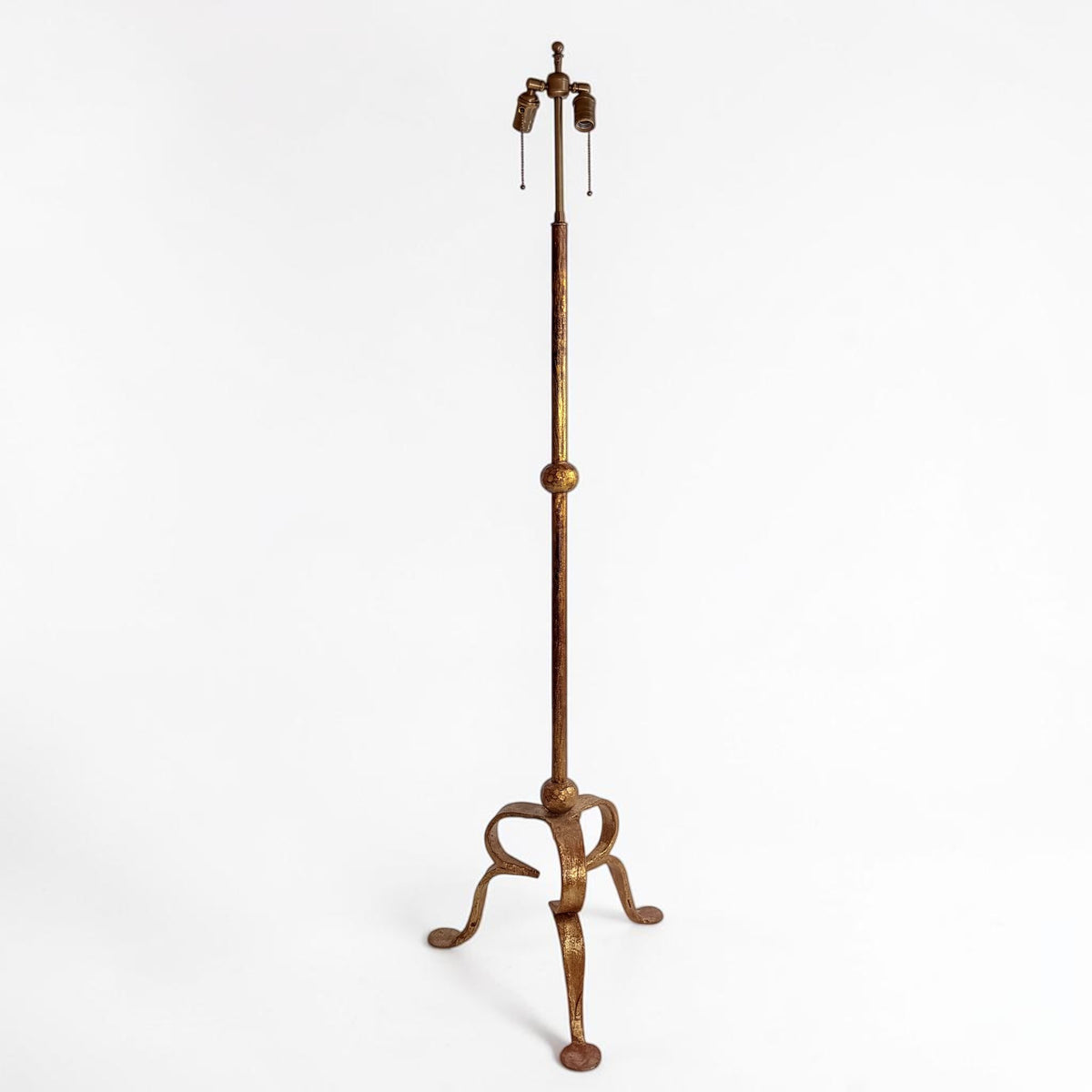 Mid Century Spanish Gilt Iron Standing Lamp