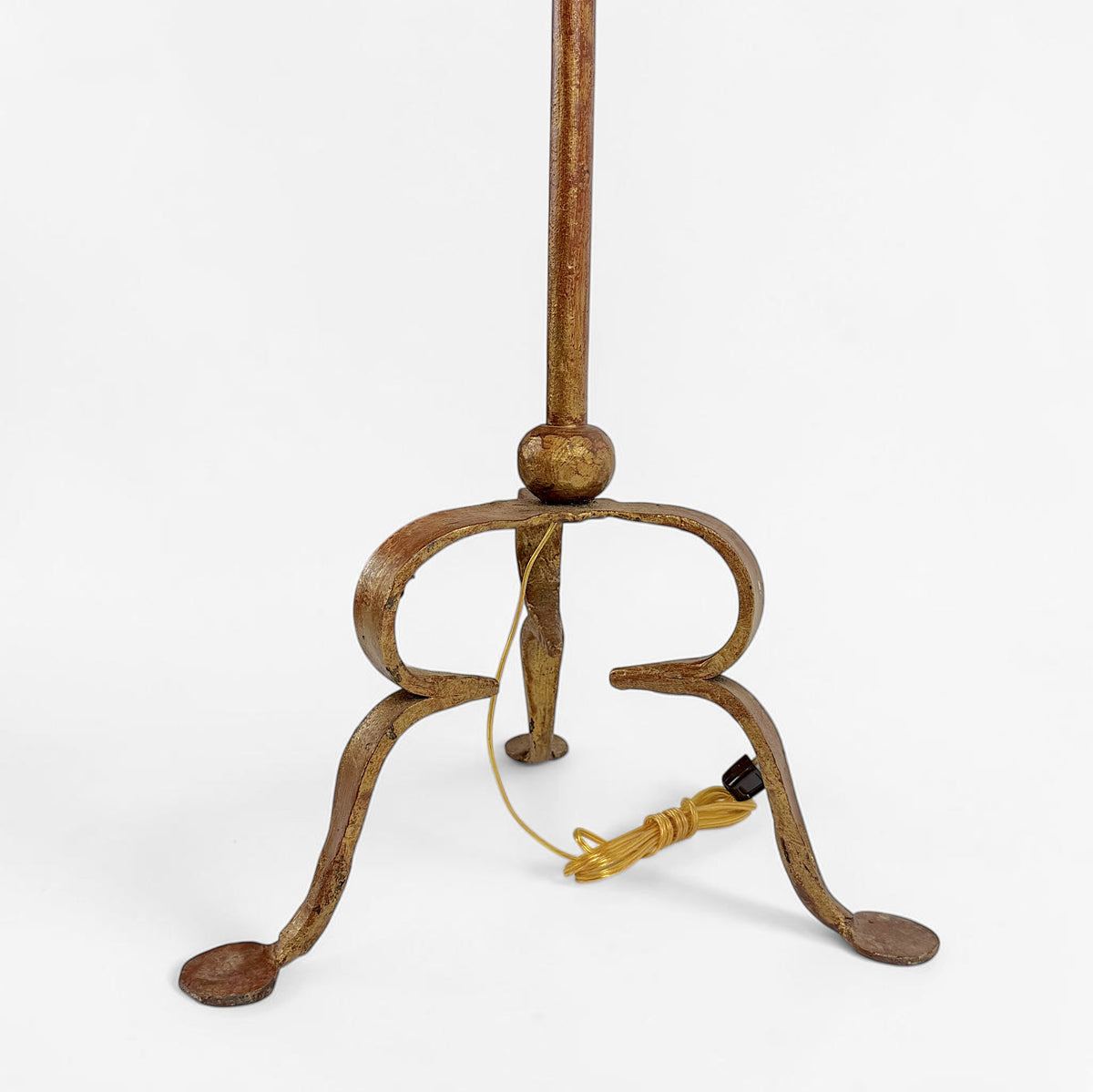 Mid Century Spanish Gilt Iron Standing Lamp