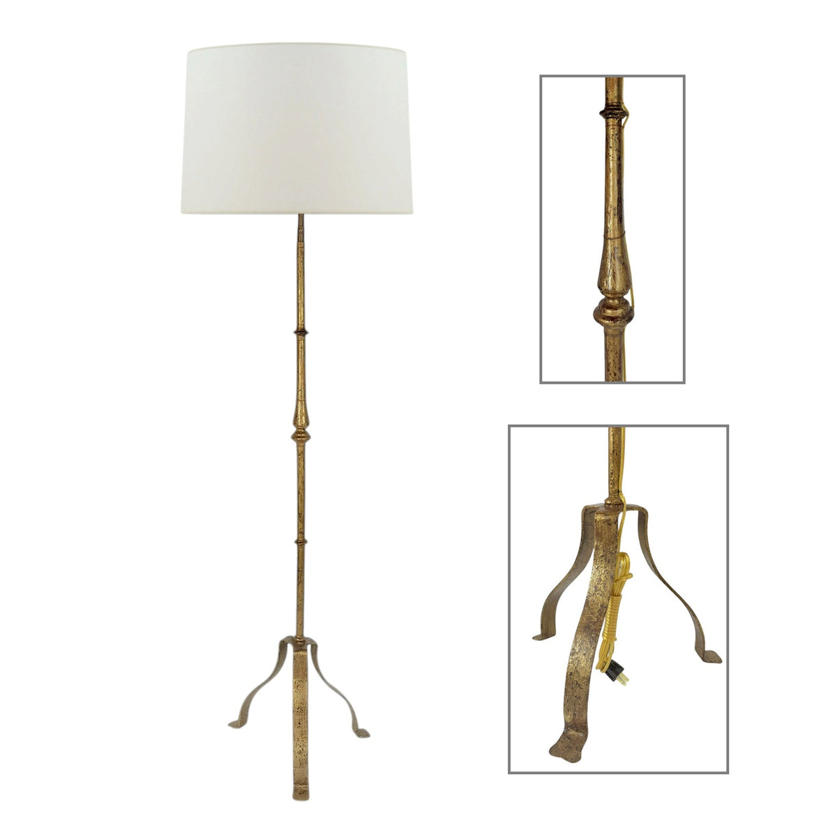 Spanish Gilt Iron Standing Lamp
