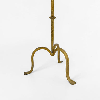 Gilt Iron Tripod Table with Green Marble Top