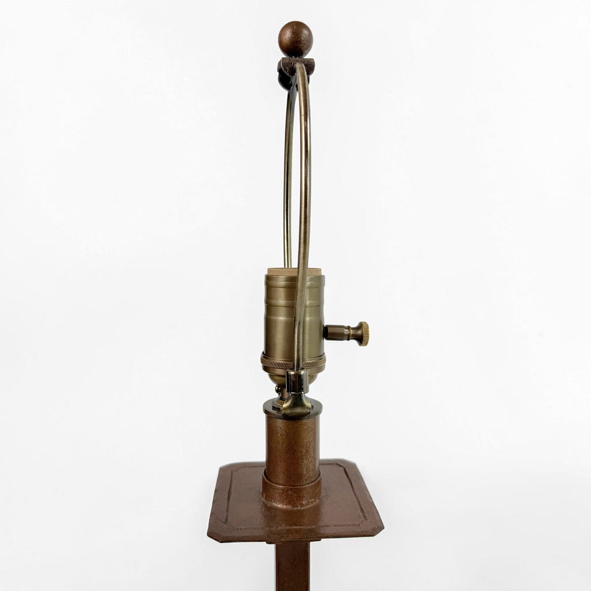 Tall Bronzed Metal Column Lamp