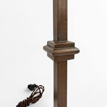 Tall Bronzed Metal Column Lamp