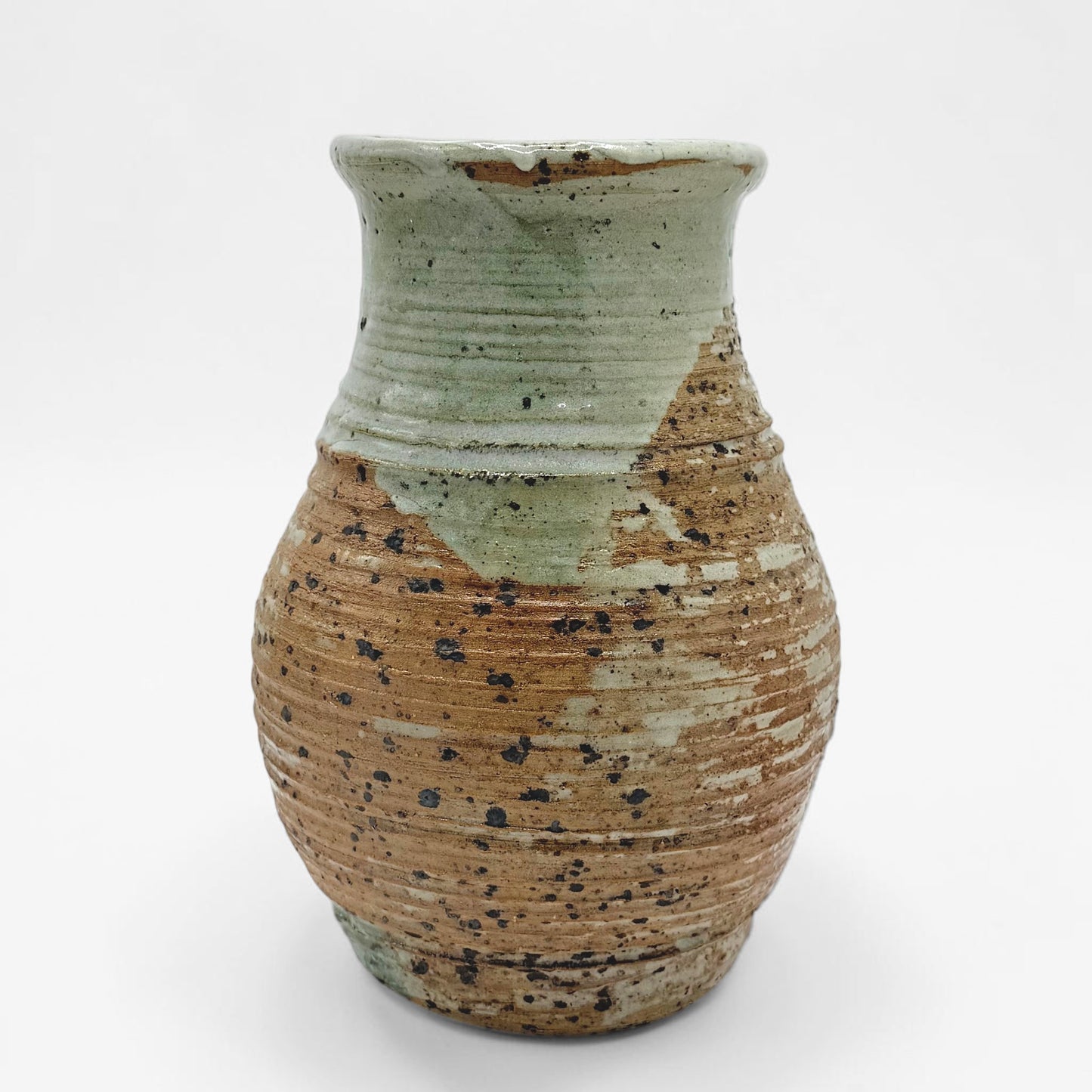 Vintage Ribbed Stoneware Vase
